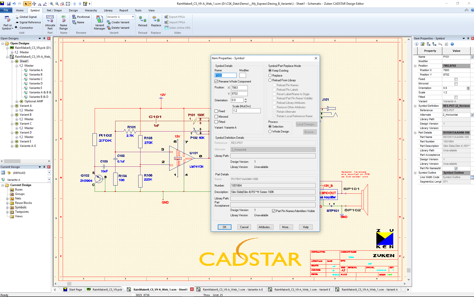 3D Promotion pcb design software cadstar basic schematics variants Bestueckungs Variante A SCM ohne bestueckte