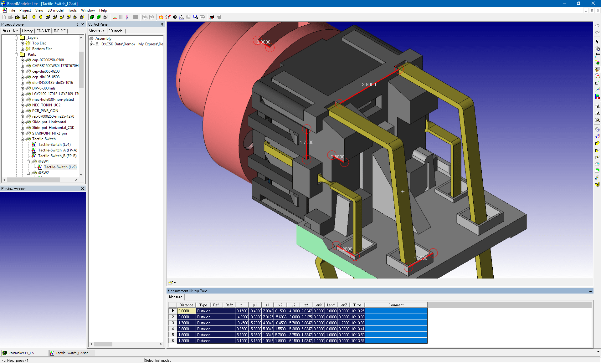 3D Promotion pcb design software cadstar board modeler lite 3d part library distance measure