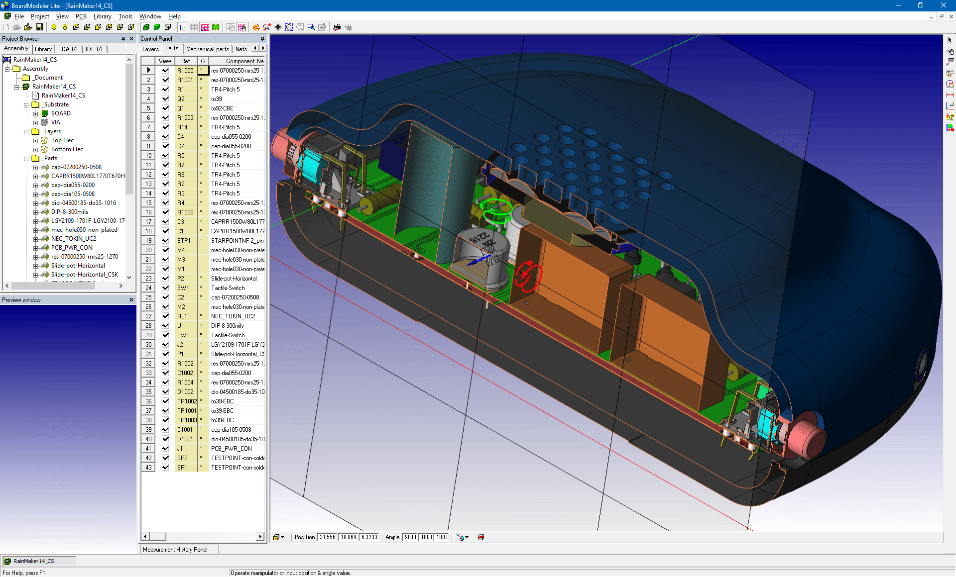 3D Promotion pcb design software cadstar board modeler lite cutting plane front v3