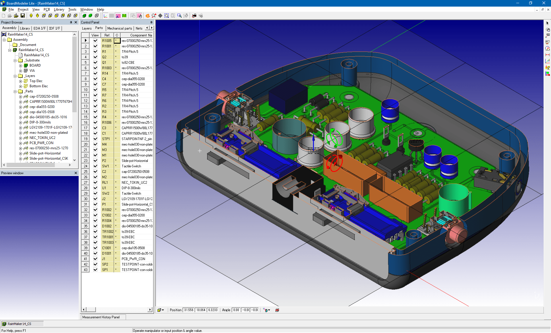 3D Promotion pcb design software cadstar board modeler lite cutting plane top v3