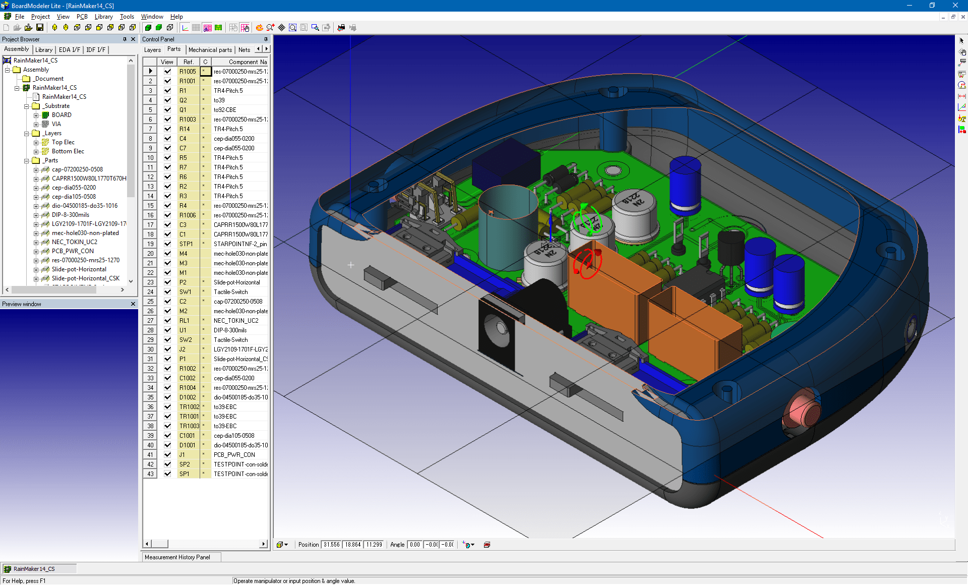 3D Promotion pcb design software cadstar board modeler lite cutting plane top v4