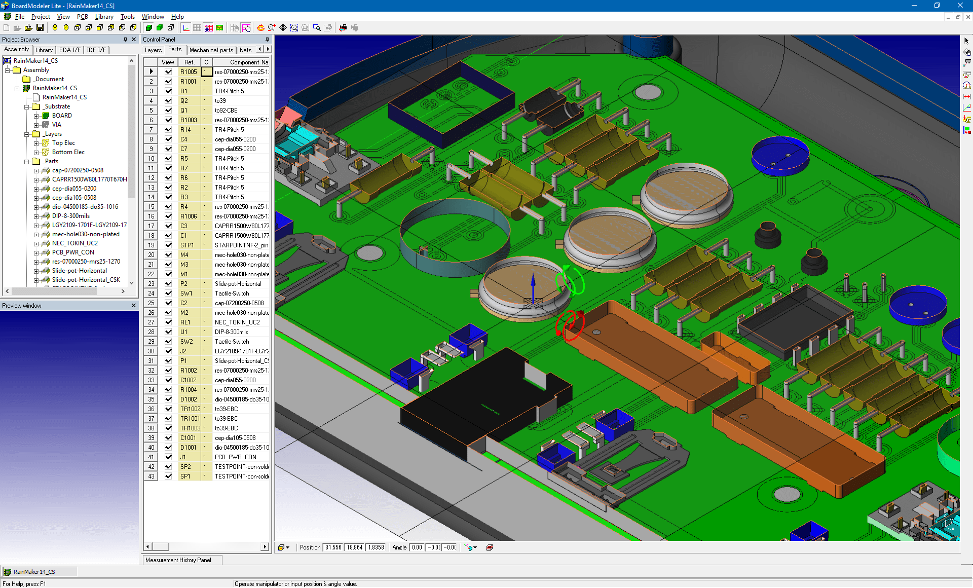 3D Promotion pcb design software cadstar board modeler lite cutting plane top v5