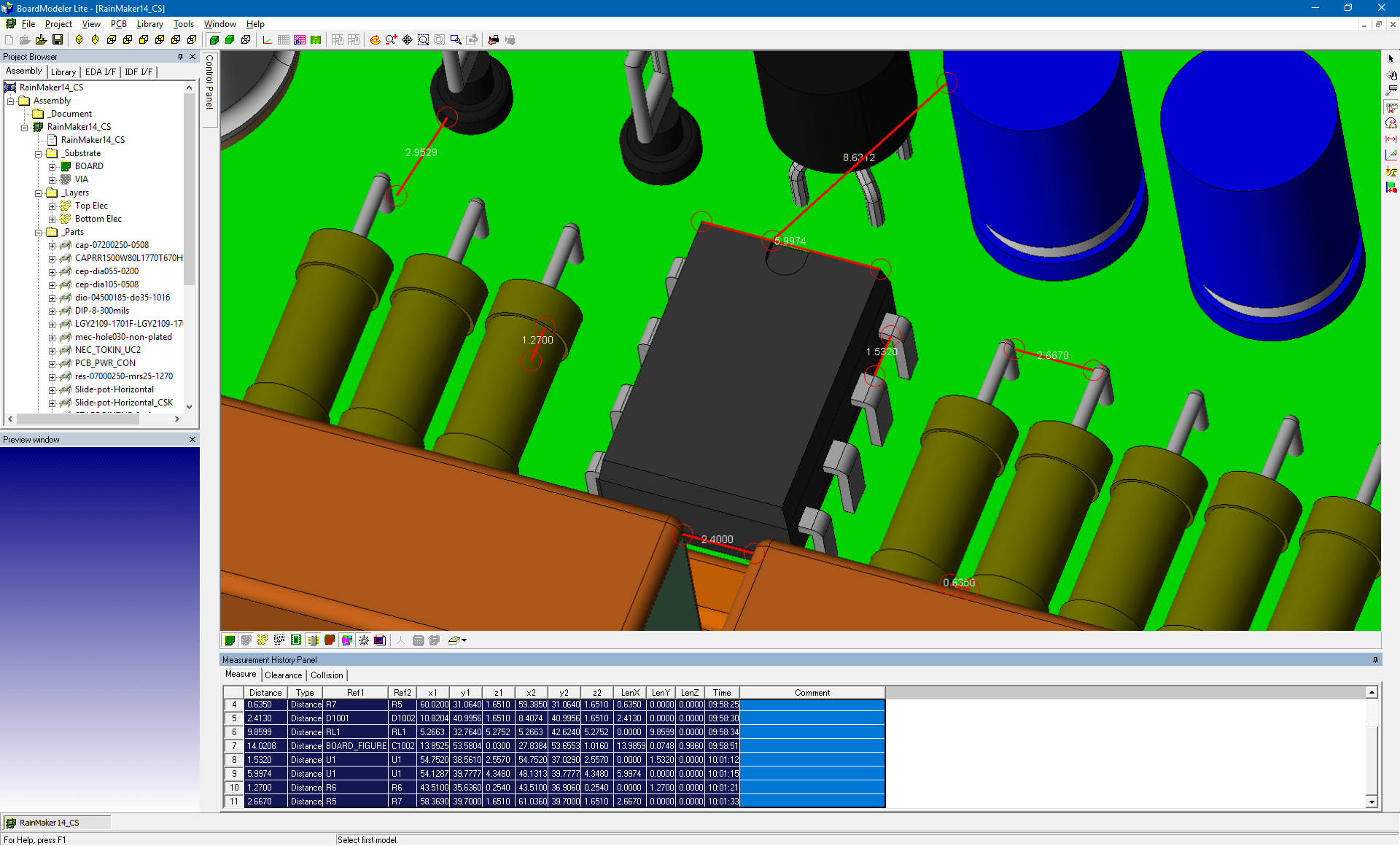 3D Promotion pcb design software cadstar board modeler lite distance measure zoom