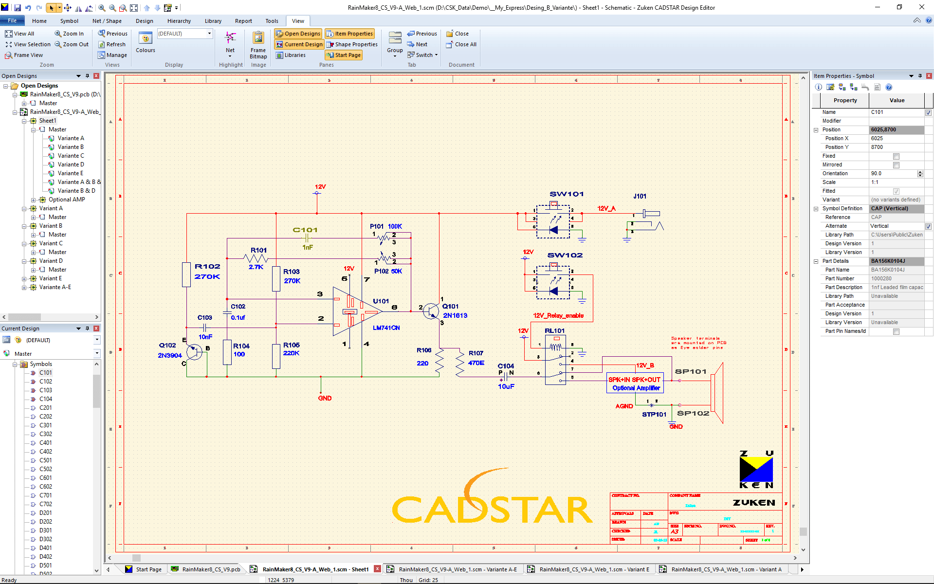 3D Promotion pcb design software cadstar professional schematics variants Master SCM view