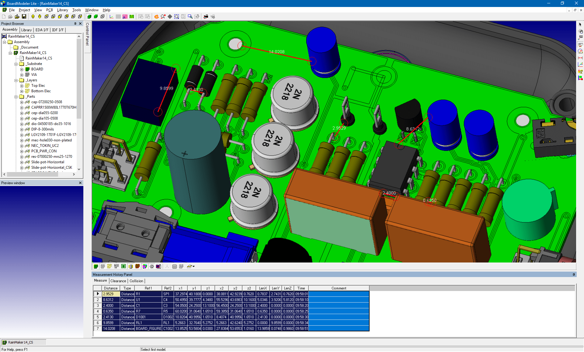 3D Promotion pcb design software cadstar professsional board modeler lite distance measure