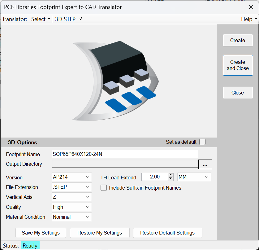 Build Part Funktion des kostenpflichtigen 3D STEP Add-ons