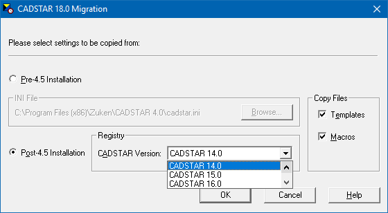 Migrate Tool (alten CADSTAR GUI in den neuen CADSTAR übertragen)