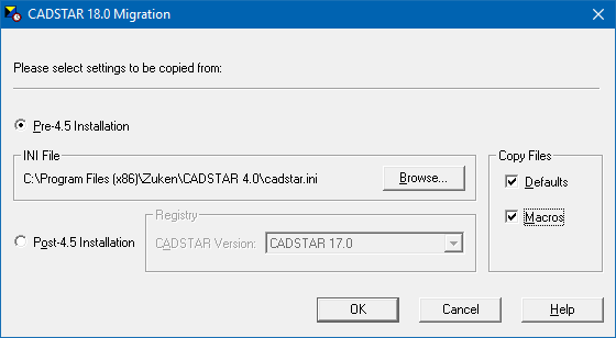 Migrate Tool (alten CADSTAR GUI in den neuen CADSTAR übertragen)
