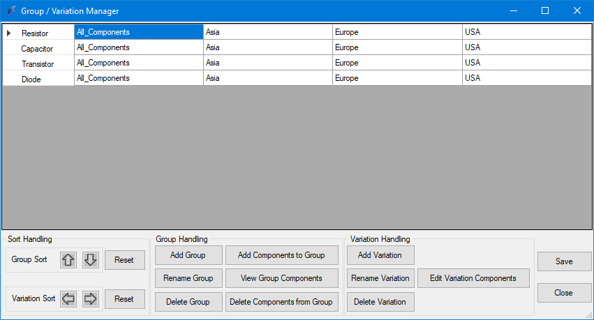 ecad  report  export  BOM  Extractor  Varianten  Manager  Group  Variation  Manager