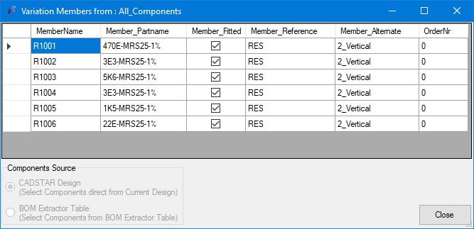 ecad  report  export  BOM  Extractor  Varianten  Manager  Group  Variation  Member  View