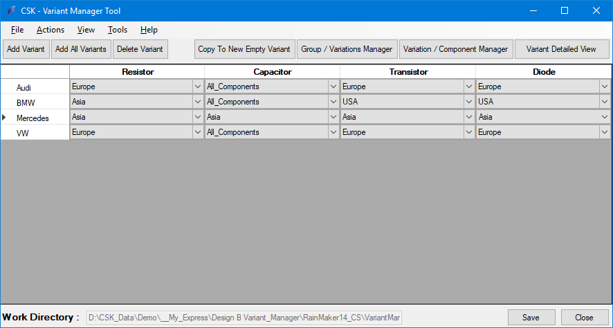 ecad  report  export  BOM  Extractor  Varianten  Manager  Main  View