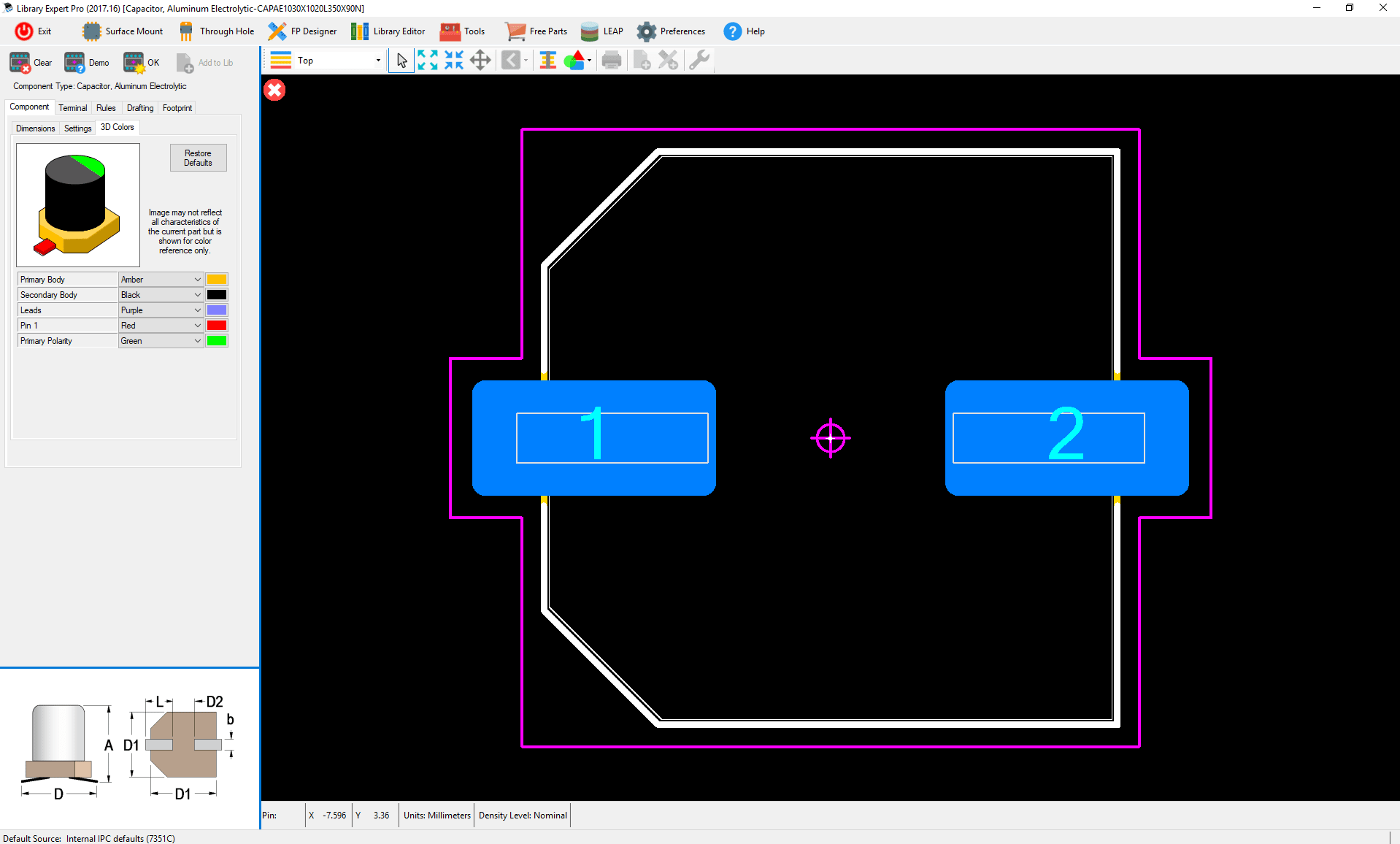 ipc standard pcb library expert professional component 3D colors 2