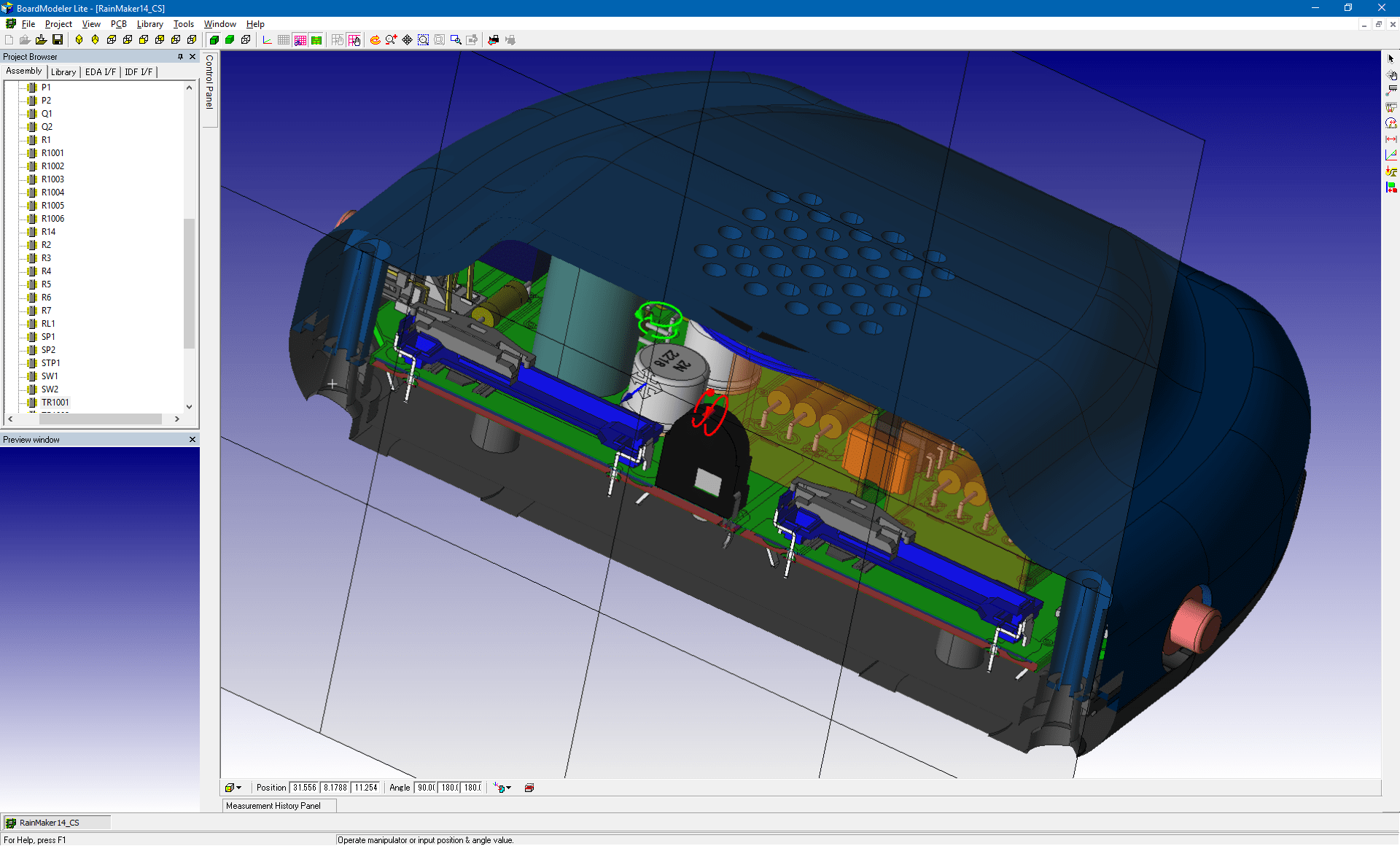 pcb design software cadstar board modeler lite cutting plane front v1