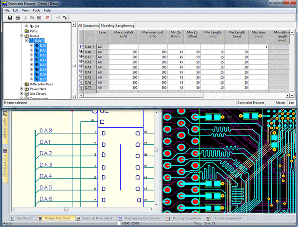 pcb design software cadstar constraint browser concurrent input and verification of high speed constraints