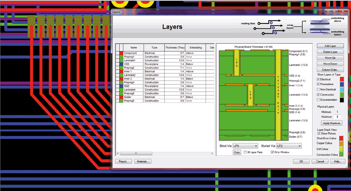 pcb design software cadstar placement planner early stack up planning to meet high speed requirements